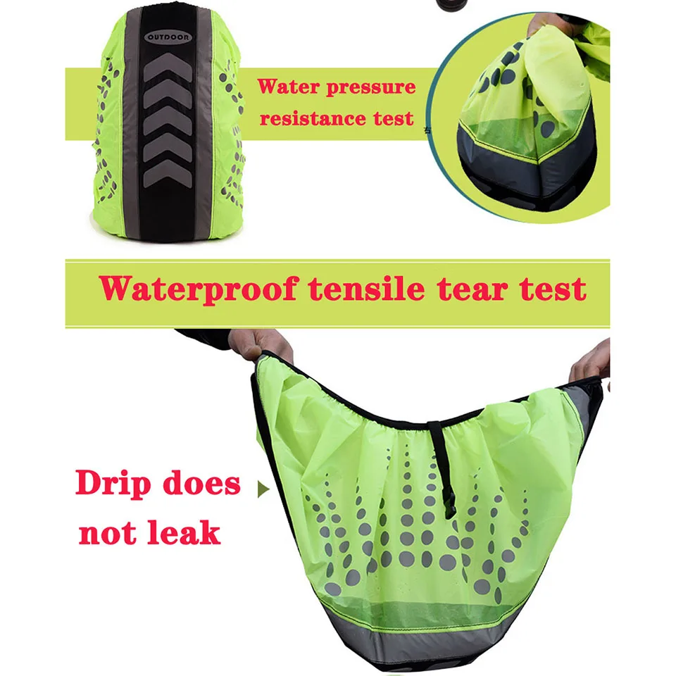 KoKossi 1Pcs Outdoor Waterproof Cover Cycling Hiking Climbing Backpack Cover Rain Cover Night Reflective Strip Dust Cover Unisex image 4