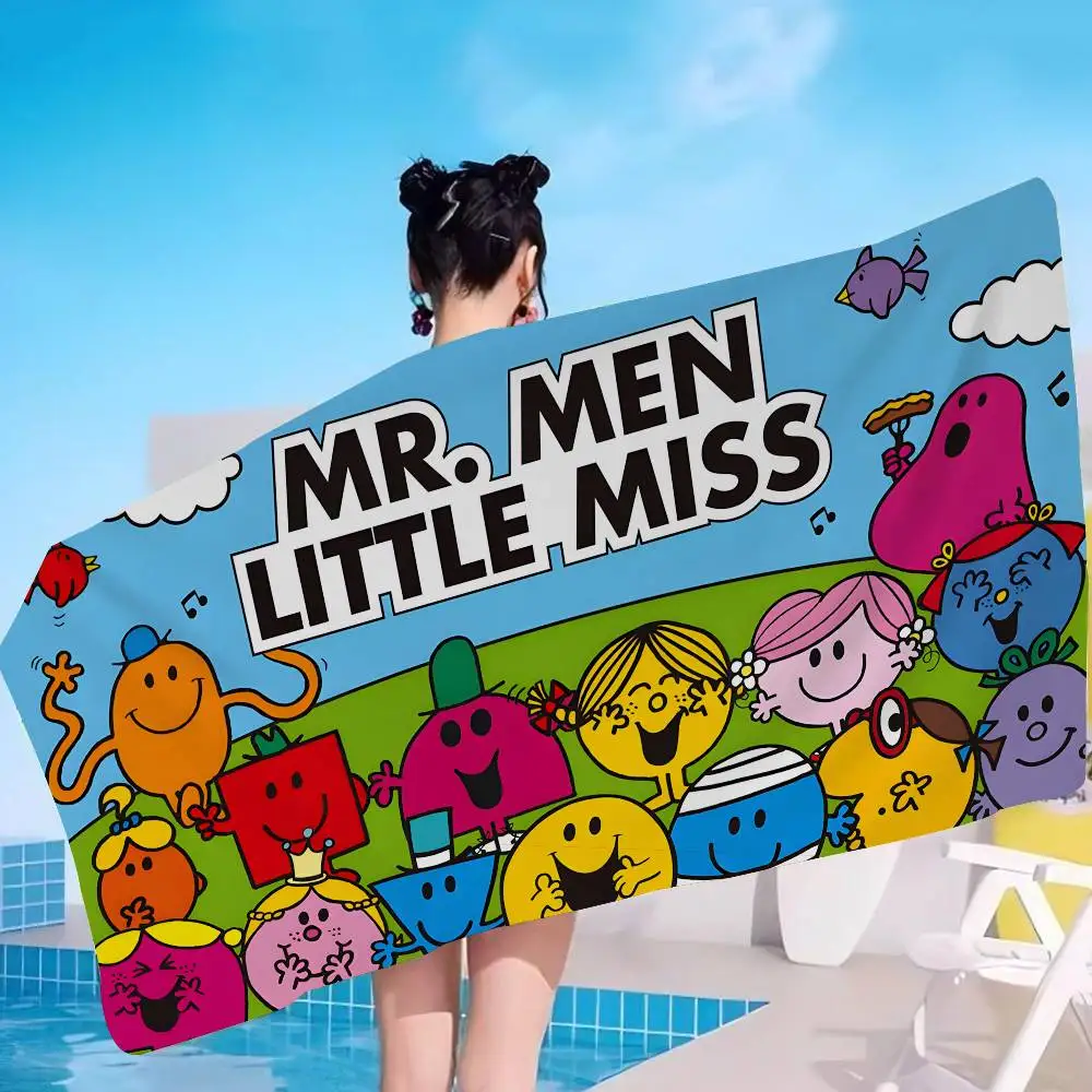 M-Mr-Men-Little-Miss-Cartoon Big Microfiber Beach Towels Quick Dry Towel Sand Beach Towels Pool Towel for Travel Swim Pool Yoga
