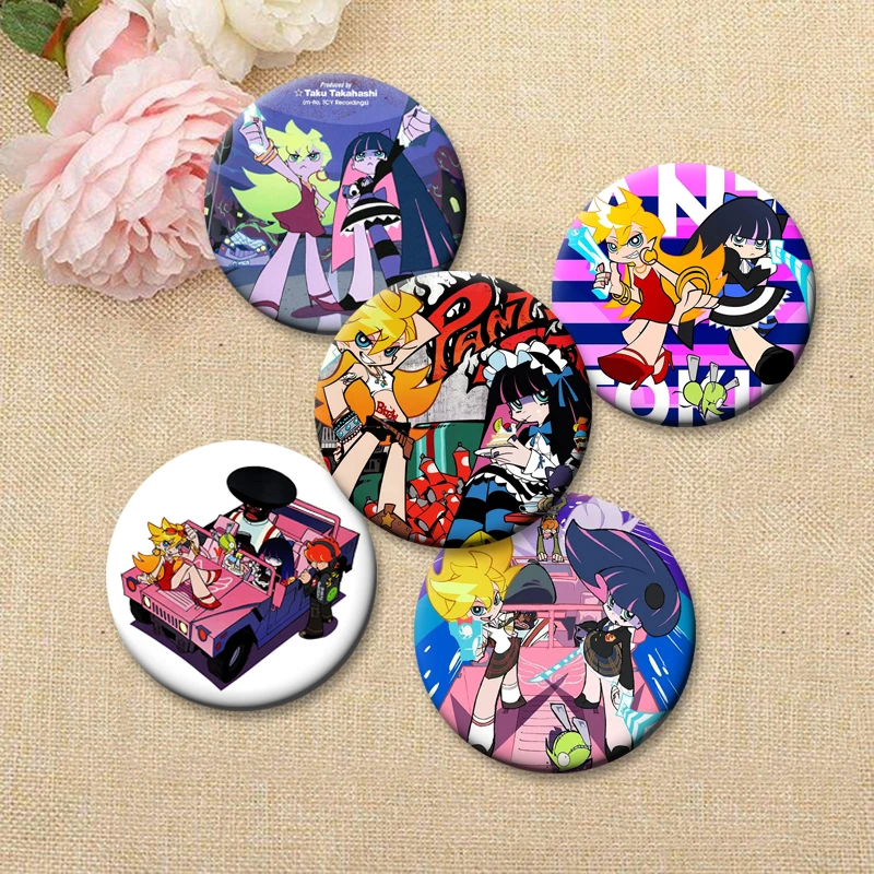 Anime Icons Brooches Panty Stocking with Garterbelt Stocking Panty Enamel Pins Cartoon Badge Backpack Accessories Jewelry Gifts