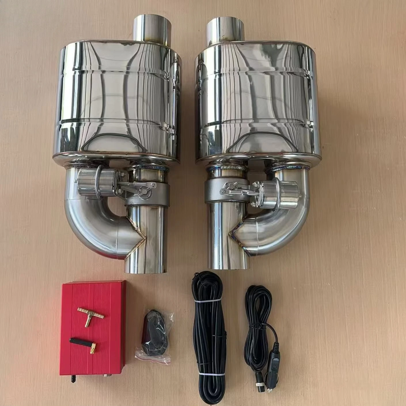 2.5Inch 3Inch Universal Pneumatic Valve Muffler Kit with Controller High-End Remote Control Stainless Steel Air Exhaust