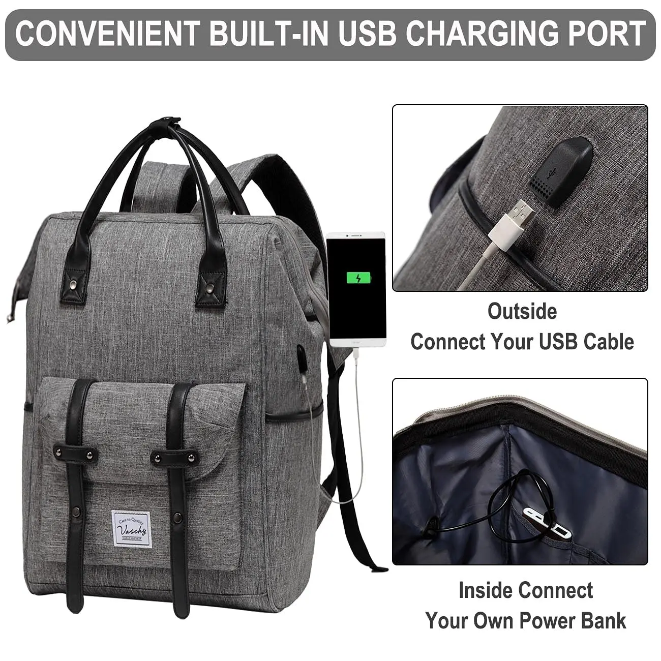 Travel Laptop Backpack with USB charge port can fit 15.6 Inch laptop for Men and Women