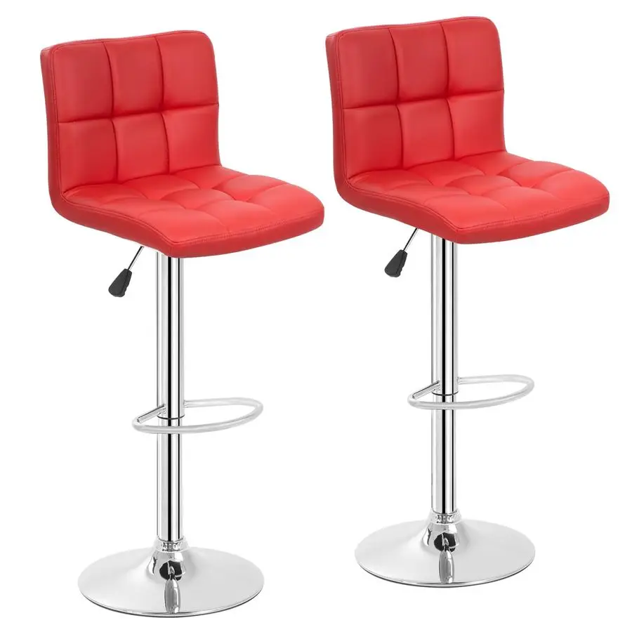 

Барные стулья с регулировкой высоты, вращающиеся, из искусственной кожи, с мягкой обивкой и спинкой, комплект из 2 штук, для столовой