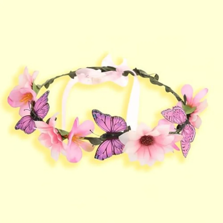 

Flower Crown for Women, Bridal Crown, Bridesmaids Headwear, Easter Girls' Flower Headband, Music Festival Fairy Headwear, Simul