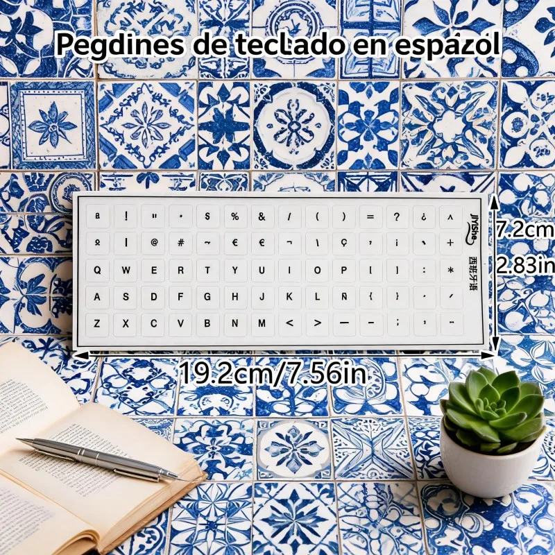 Spanish Keyboard Keycap Transfer Stickers Universal PVC Wear‑Resistant Spanish Letter Decals for Laptop Desktop PC Notebook