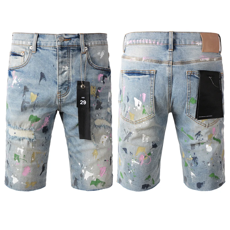 

High Street BRAND Denim Shorts Vintage Do Old Men's and Women's All-match Straight Leg Trousers 25ss New Summer Jeans