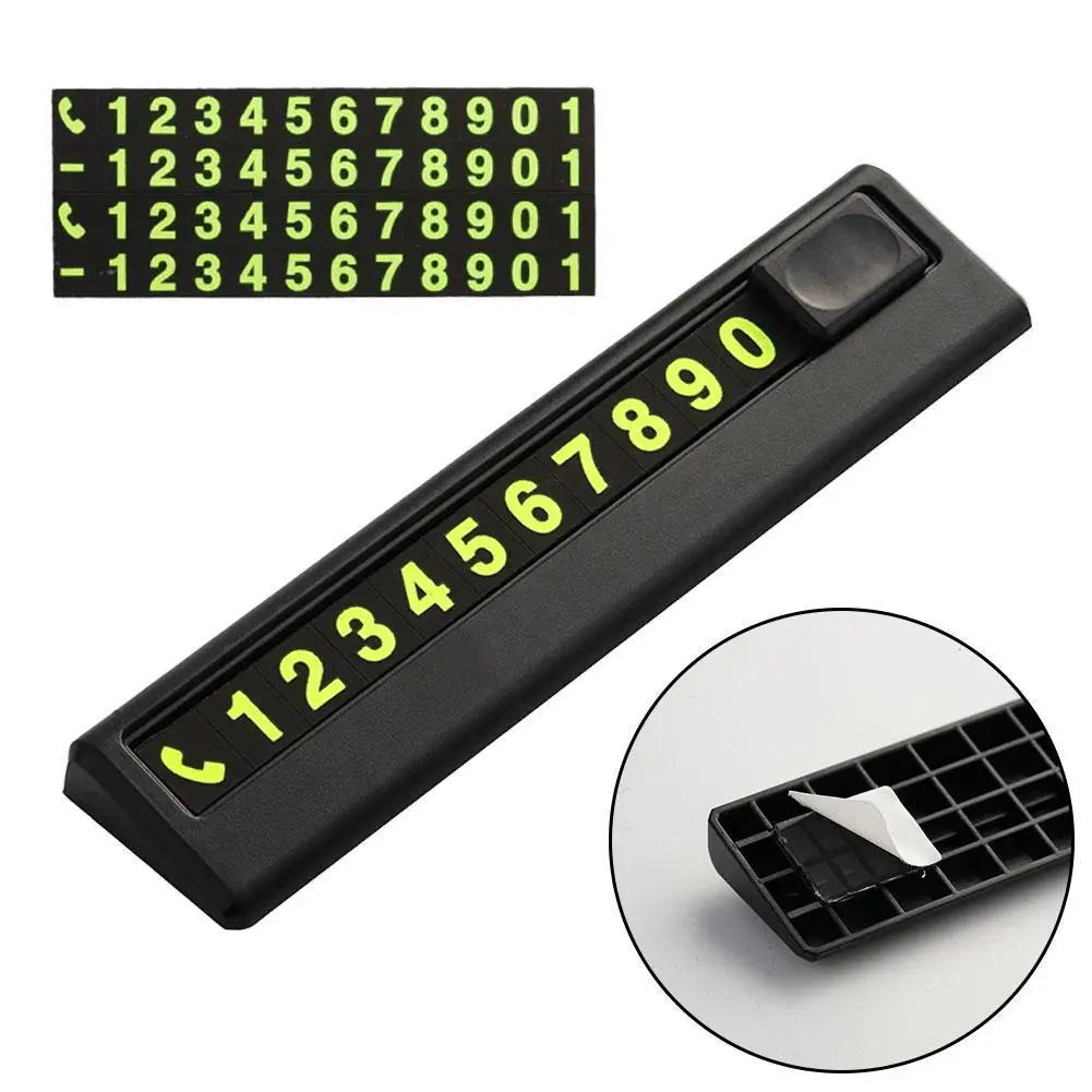 Placa de número de teléfono de estacionamiento, número de teléfono en el coche, número de teléfono de estacionamiento, placa temporal de parada, tarjeta de señal V1K0