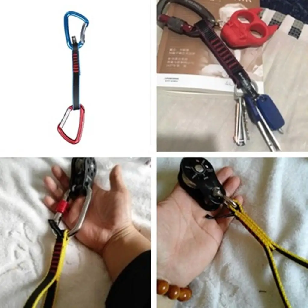 Quick Draw Nylon Sling Webbing Strap Carabiner Hardware Rope Lanyard for Mountaineering Accessories