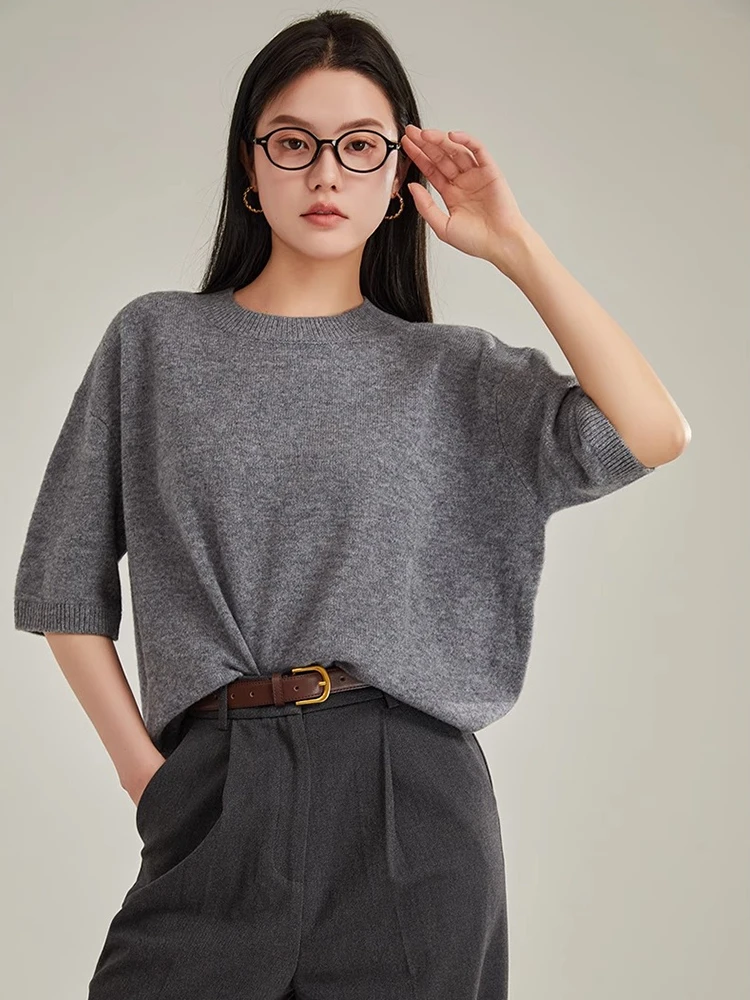 عادية محبوك ort Sve جولة Ne تي شيرت المرأة ملابس خارجية Faionable اللون التخسيس الأعلى لخريف جديد وصول #5