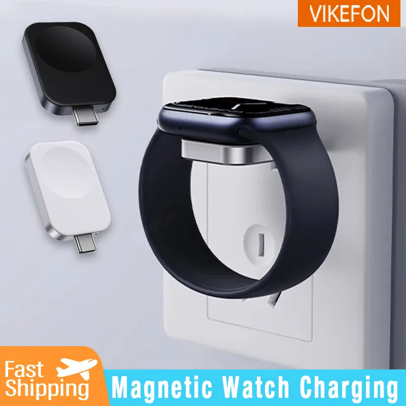 VIKEFON Tragbares kabelloses Ladegerät für Apple Watch SE, magnetisches USB-Ladegerät für IWatch-Serie 9, 8, 7, SE, 6, 5, 4, Schnellladestation