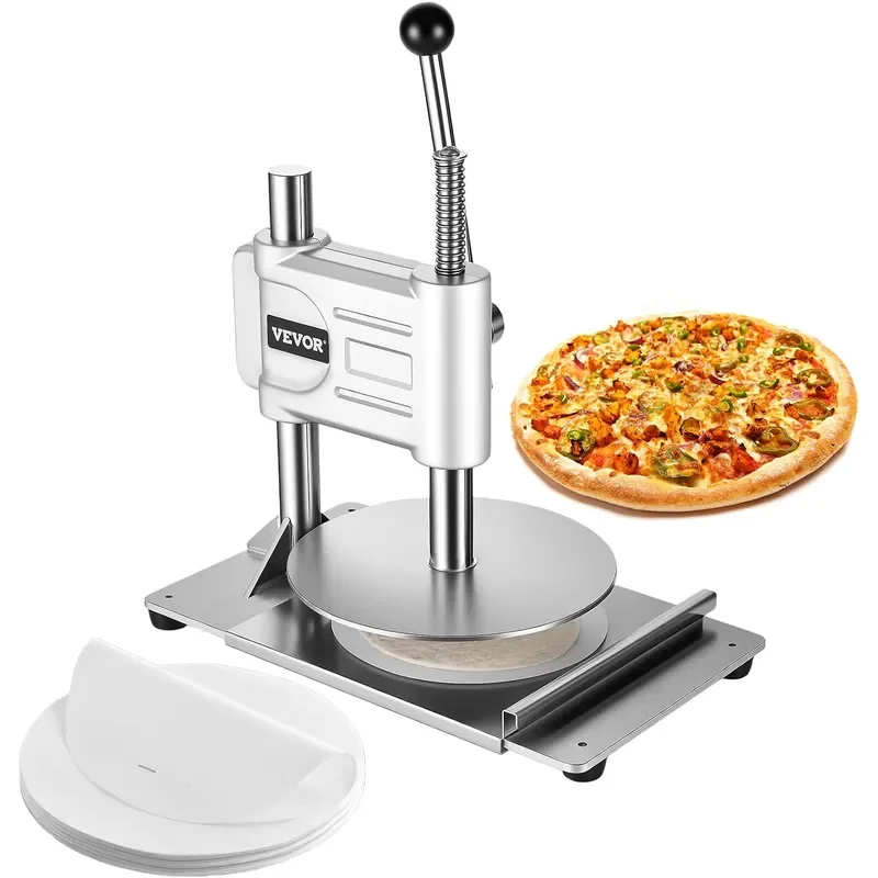 Manual Pizza Dough Press Machine 9.5 inch Pizza Pastry Press Plate Stainless Steel Bread Presser Commercial Chapati Sheet