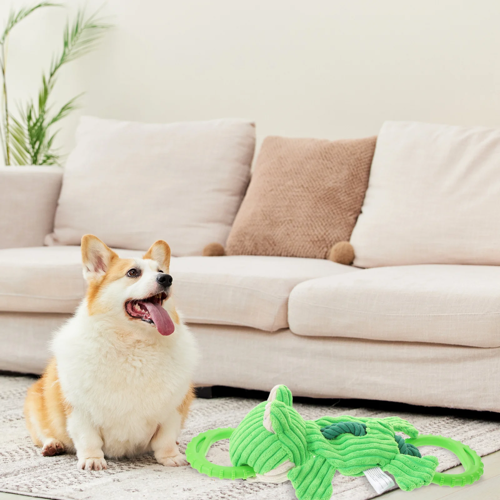 

Tough Frog Dog Puller Bite Resistant Interactive Rope Ring for Tug of War Chewing Training Heavy Chewer Indestructible