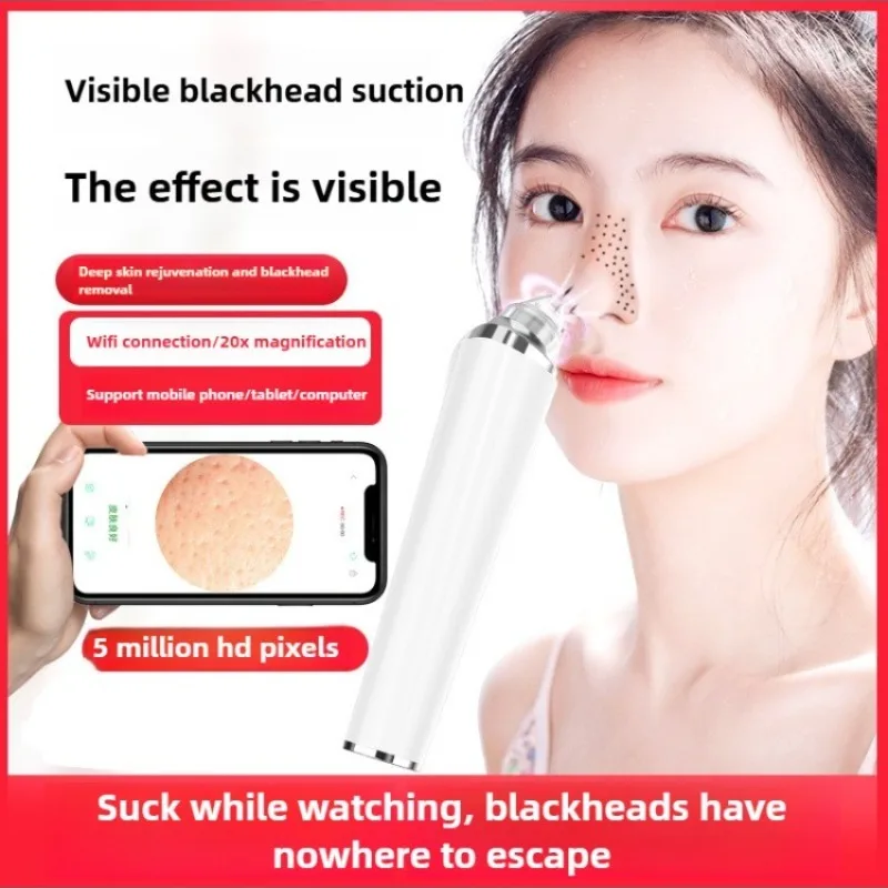 1080P HDカメラ付き黒ずみ除去ツール 黒ずみ除去器 6つの吸引ヘッド付き真空吸引器 3つのモード搭載 毛穴吸引ツール スキンケア用