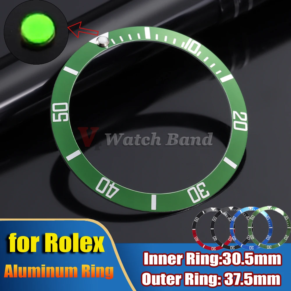37mm Aluminium Alloy Ceramic Watch Bezel Insert Ring Slope for Rolex GMT Diving for Seiko for Watch Case Watch Part Accessories