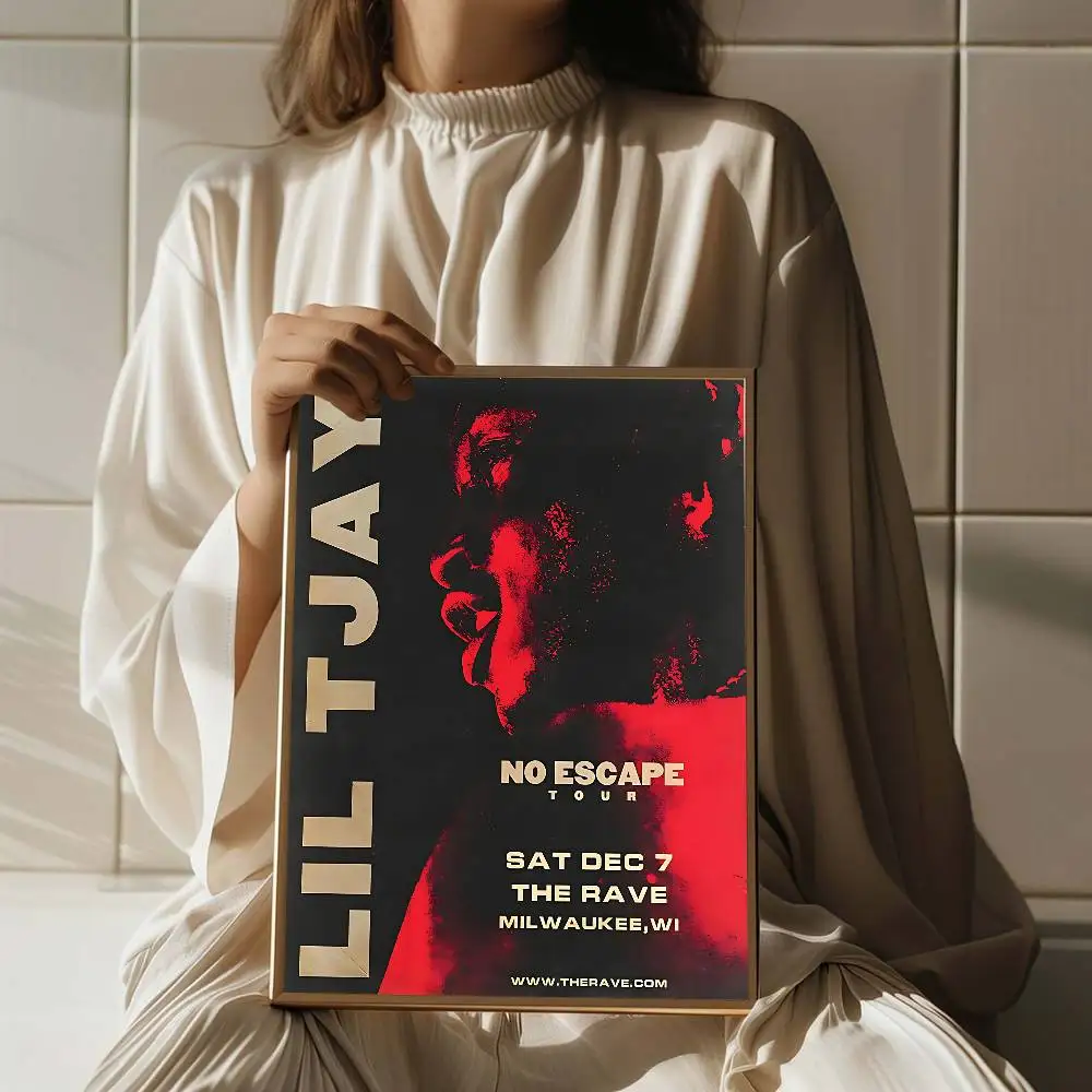 المغني الشعبي L-lil T-tracy الكلاسيكية خمر الملصقات ورق أبيض يطبع الملصقات الفنية Kawaii غرفة ديكور #4