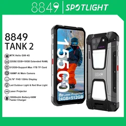 W magazynie 8849 Tank 2 Wytrzymały przez Unihertz 256/512 GB ROM 108 MP Lampa kempingowa 64 MP Super Night Vision G99 15500 mAh TF NFC