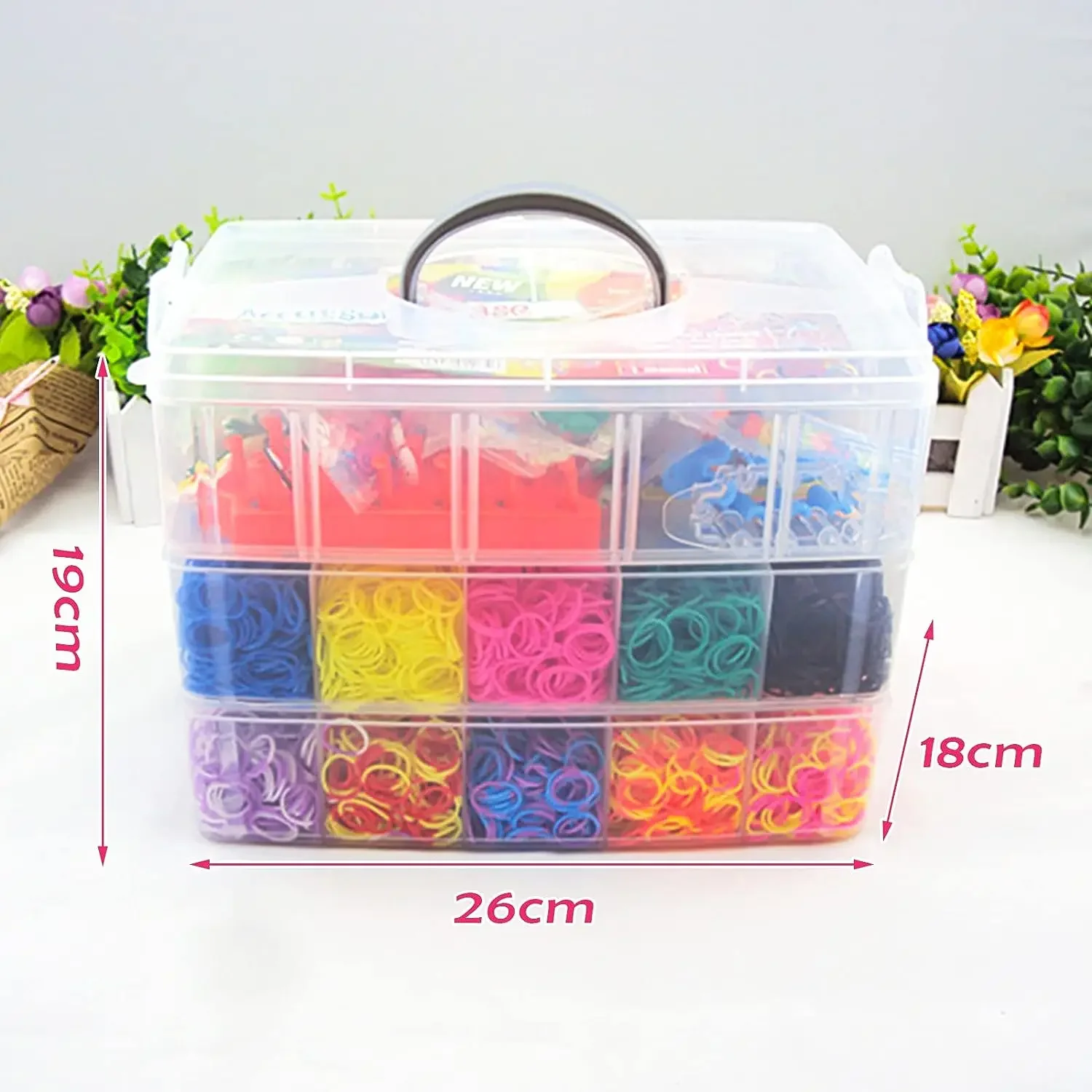 Gelang pelangi Loom + 4500pcs DIY mudah tanpa tenun (DIY Loom Band) Seni & Kerajinan, mainan karet gelang untuk Gelang