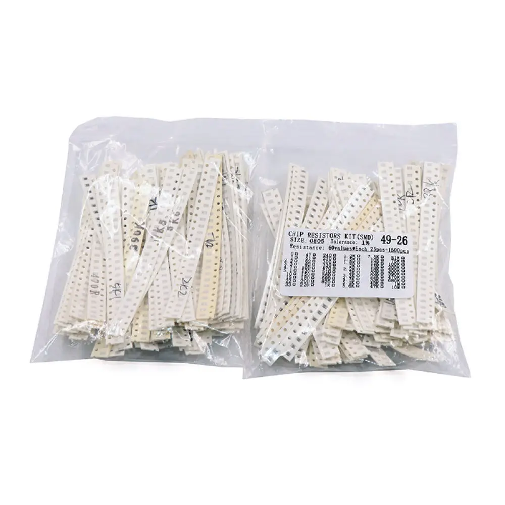1500 Resistance Assortment Kit 0805 SMD Chip Resistor Precision 1 Percent 0 Ohm To 10M Common Values Electronic Lab Project