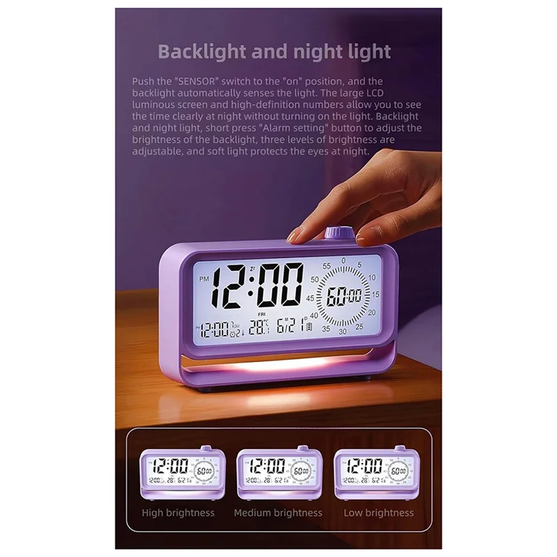 ABHB-LED Time Reminder Digital Clock With Luminous Dial For Teaching And Time Management A