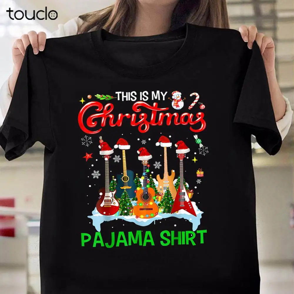 New This Is My Christmas Pajama Shirt Guitar Xmas Light Gift T-Shirt For Men Women Unisex S-5Xl Xs-5Xl Custom Gift