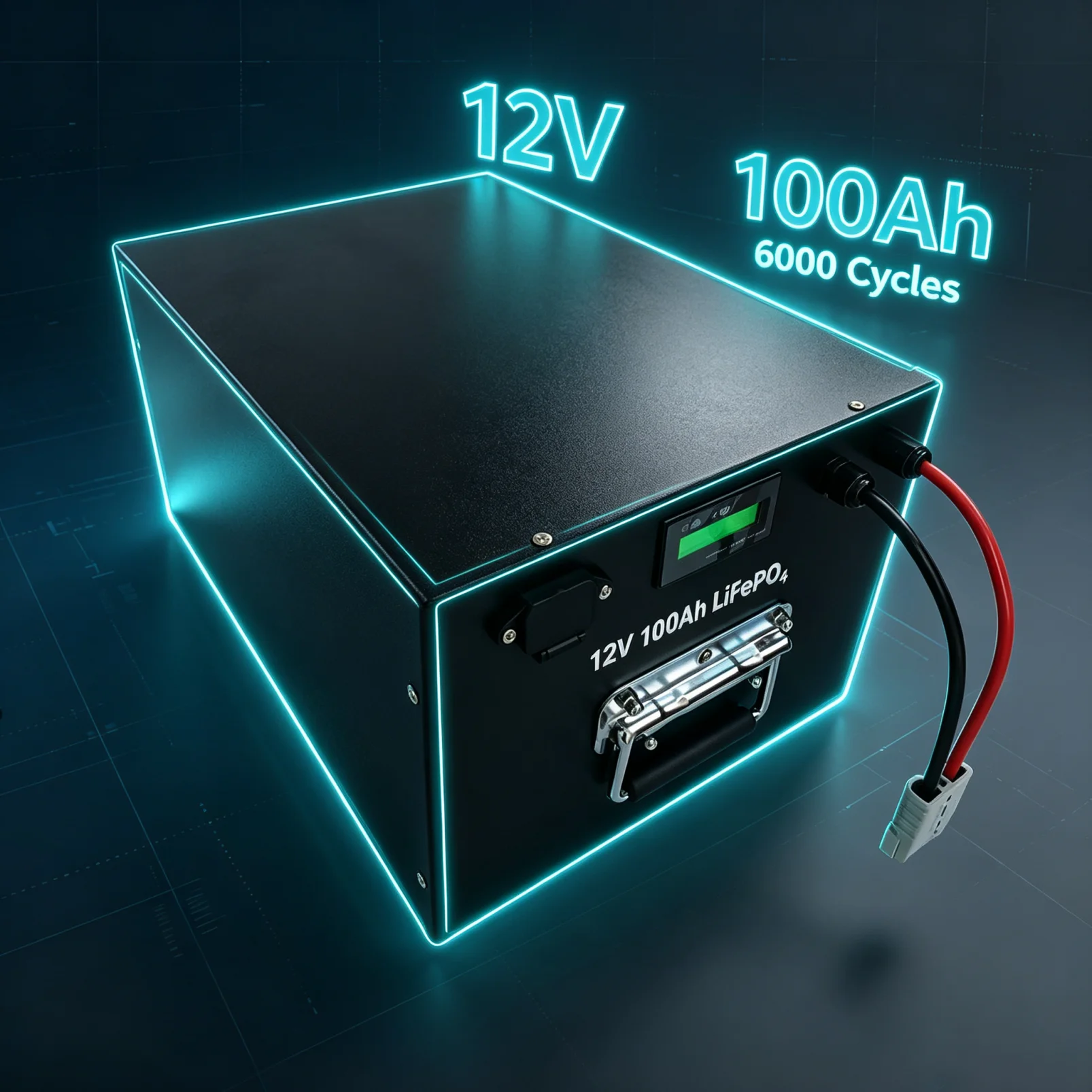 12V 100Ah LiFePO4 Solar Battery Deep Cycle Off-Grid Storage for RV Camper Van Marine Boat UPS System with Built-in BMS
