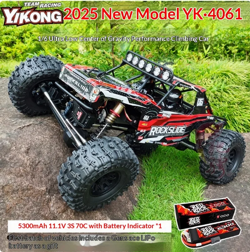 YK4061 1/6 centro de gravedad bajo ROCK SLIDE RC Control remoto coche de escalada eléctrico vehículo todoterreno fácil Control coche de juguete regalo