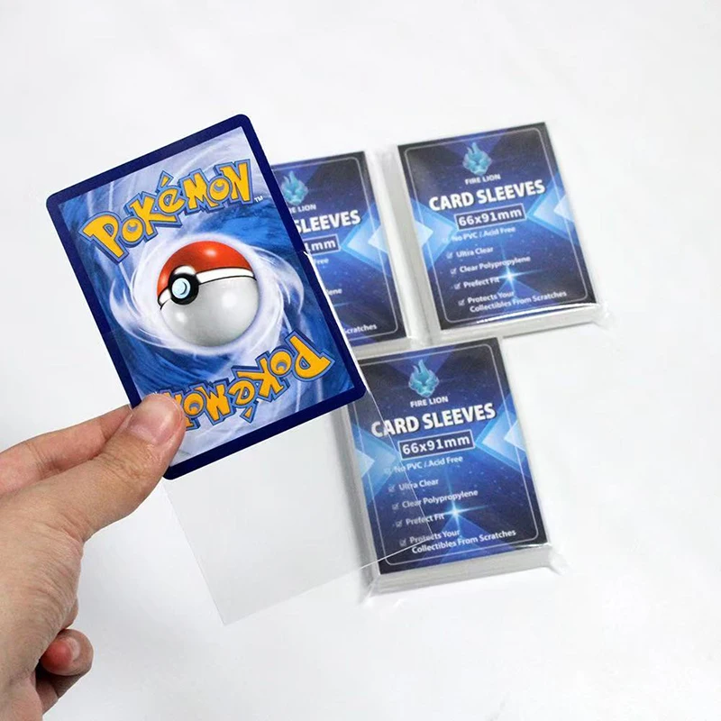 100/300 Stück 66*91mm Pokemon Transparente Sammelkarten-Schutzhüllen Kartenspiel-Schutzhüllen Karten-ID-Schutzhülle Wasserdichte Aufbewahrungstasche