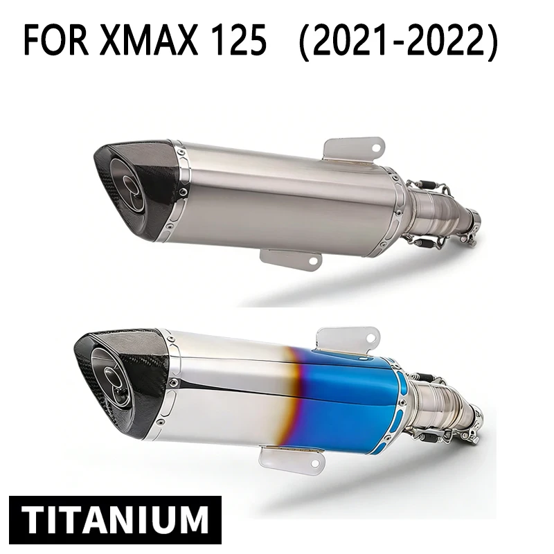 Hot Sale Full Systems Motorcycle Exhaust Escape Titanium Alloy Link Pipe Carbon Muffler for Xmax 125 X MAX125 Xmax125 2021 2022