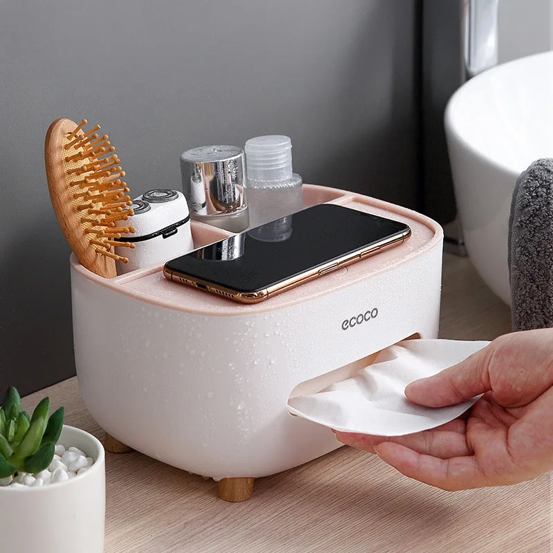 Home Tissue Box Desktop Kitchen Napkin Holder Storage Container Living Room Remote Control For Home Office Tissue Holder