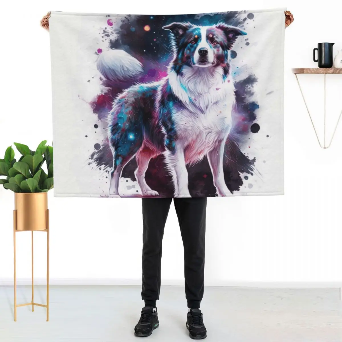 border collie space Throw Blanket Moving Luxury St Blankets Sofas Of Decoration Multi-Purpose Hair cosplay anime Blankets