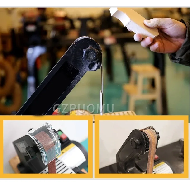 Table Belt Sander 300W Copper Motor Metal Grinding/Polishing Woodworking Sanding Machine Knife Grinder Chamfering Tool 220V
