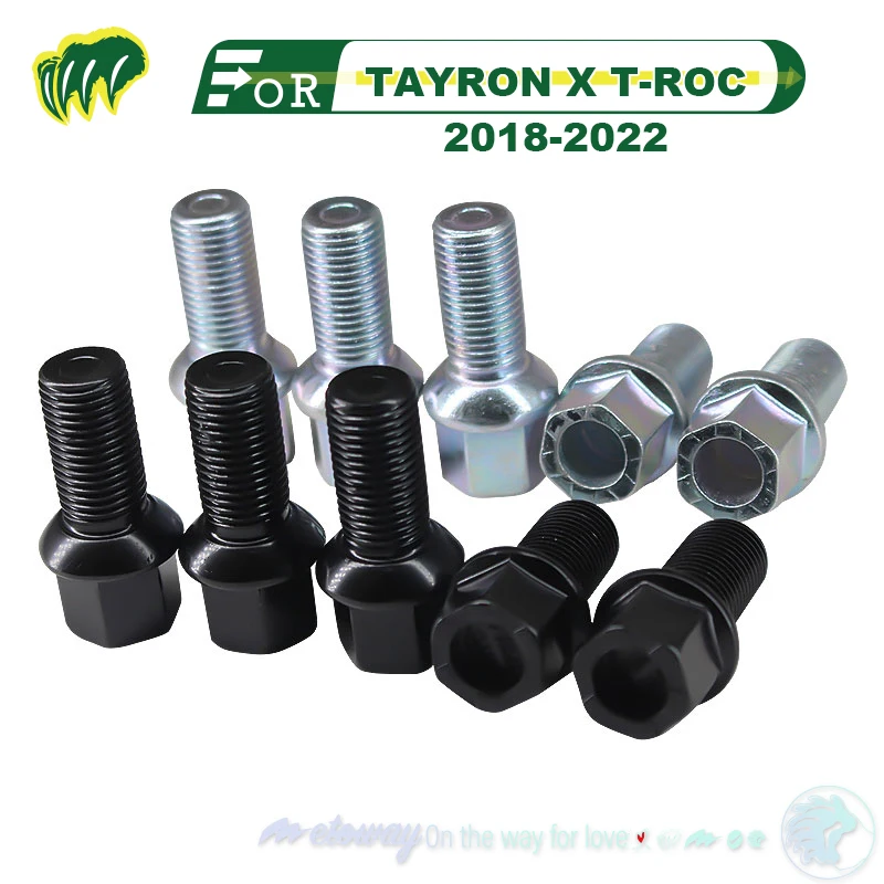 For VW TAYRON X T-ROC 2019 20202 2021 2018-2022 Tire Screws Wheel Hub Nuts End Nut Wheel Nut Wheel Bolts