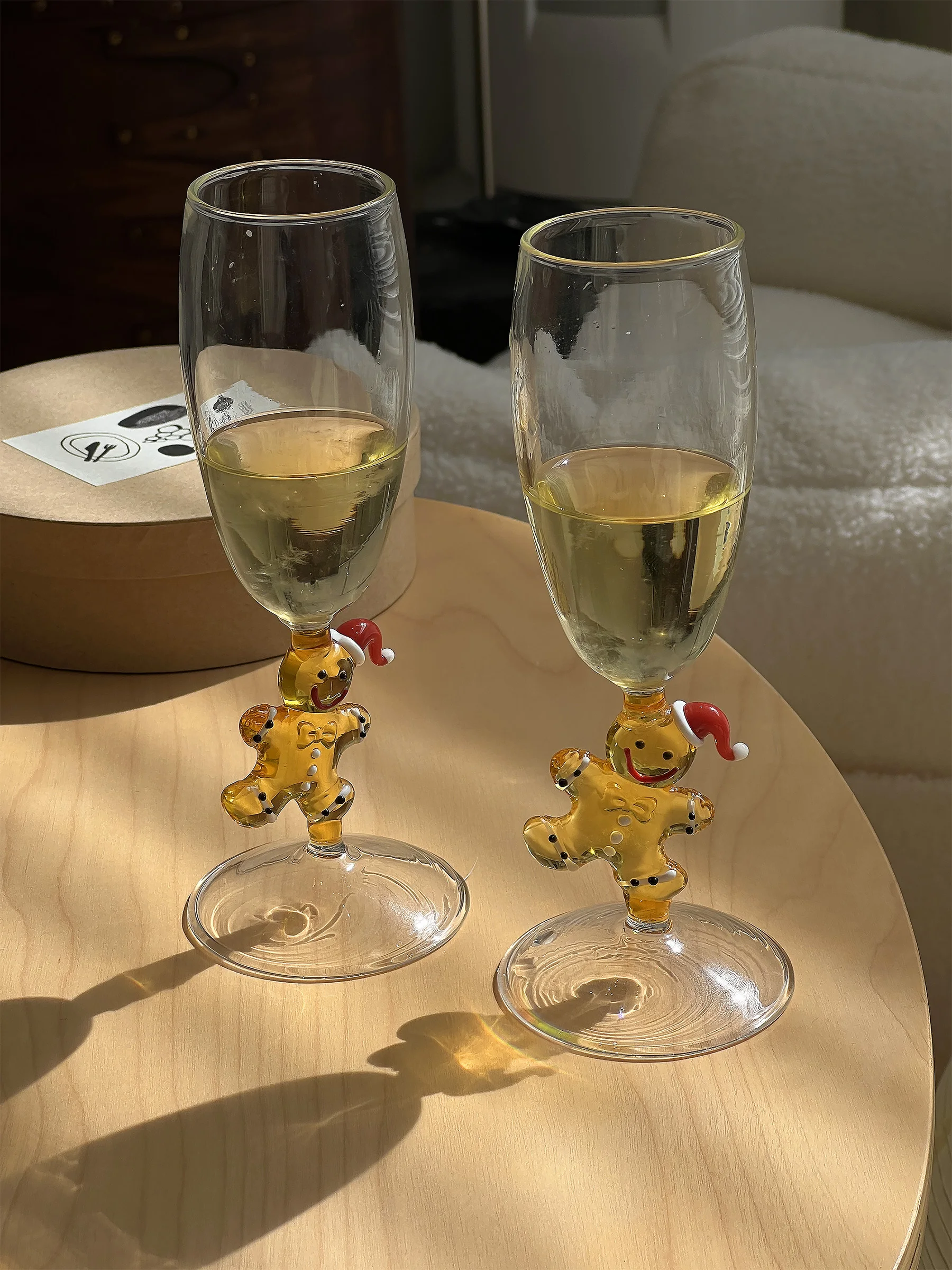 Christmas Cute Gingerbread Man Wine Glass Stemmed Champagne Glass For A Festive Atmosphere