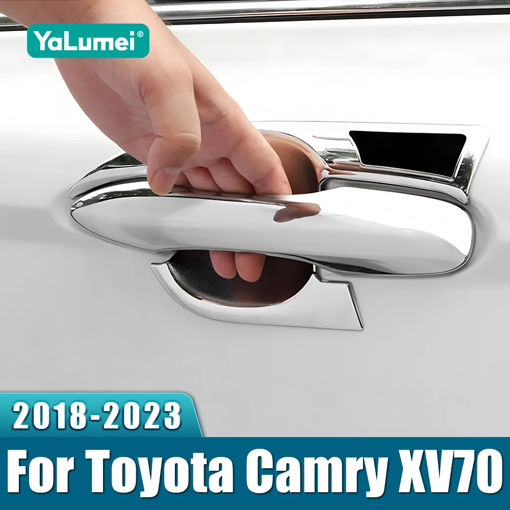 

For Toyota Camry XV70 2018 2019 2020 2021 2022 2023 ABS Car Door Handle Trim Covers Door Bowl Cover Strip Stickers Accessories