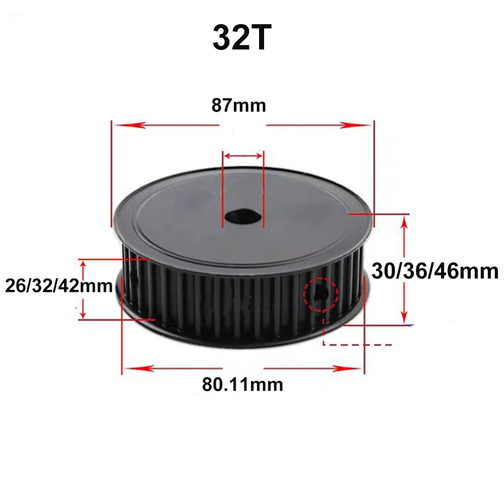 30Teeth 32Teeth HTD 8M Steel Timing Pulley AF type HTD 8M 30T 32T Synchronous Wheel for Belt Width 25/30/40mm Bore 8-28mm