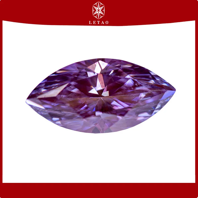 

Moissanite Stone Sakura Pink Color Marquise Cut Gemstone Lab Grown Diamond Charms Woman Jewelry Making with GRA Certificate