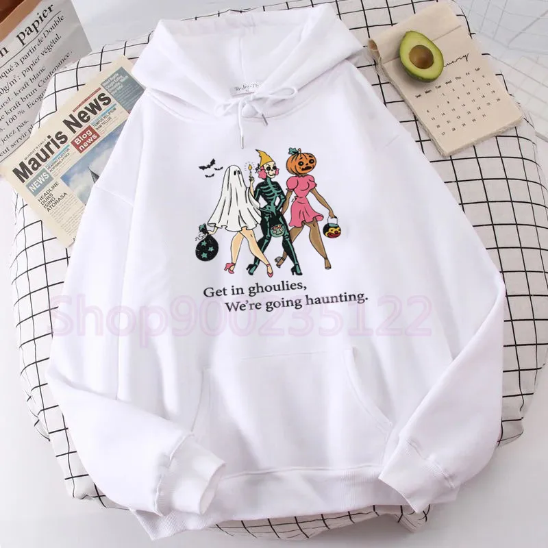 

Halloween Ladies Hoodie Harajuku Print Funny Pumpkin Women Sweatshirts Streetwear Boo Autumn Clothes Oversized Sudadera Mujer