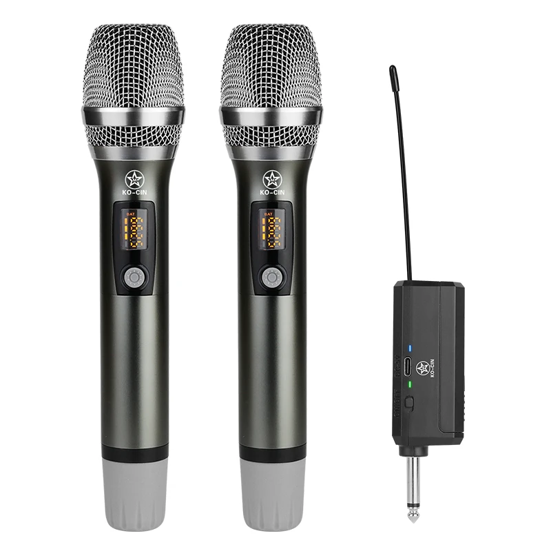 Wireless Microphone 2CH UHF Pro Microphone Party Karaoke Church Show Meeting (Battery Not Included