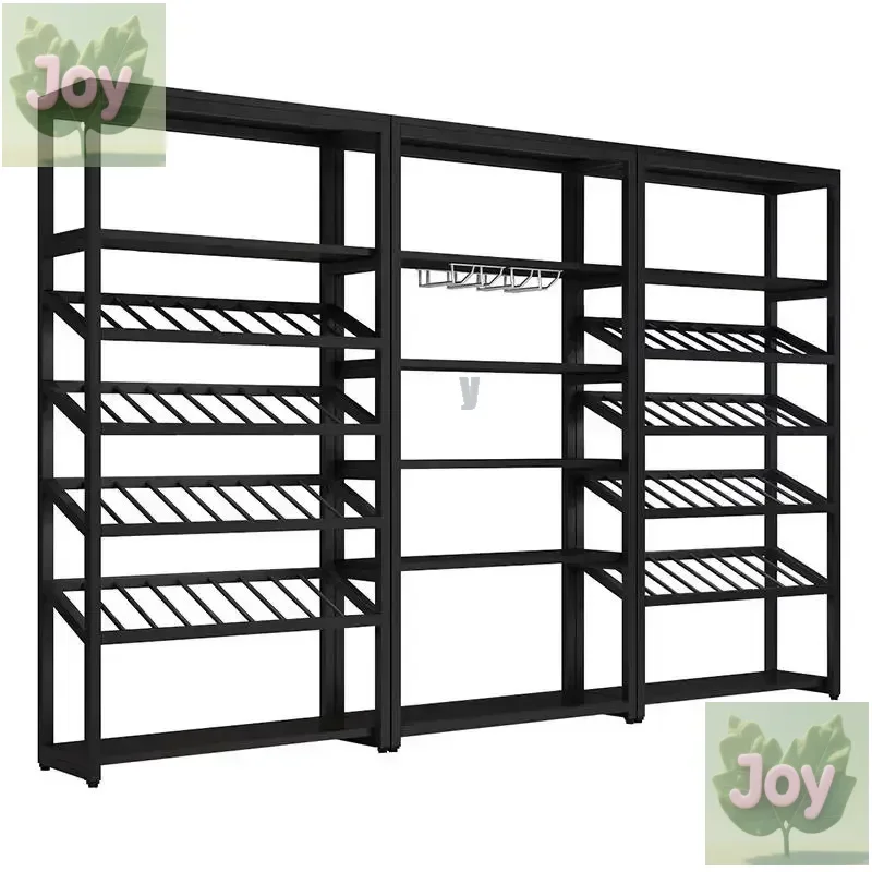 

Simple wrought iron wine rack Red wine cabinet Multi-layer floor-to-ceiling bar wine rack Storage display rack Shelf Shelf