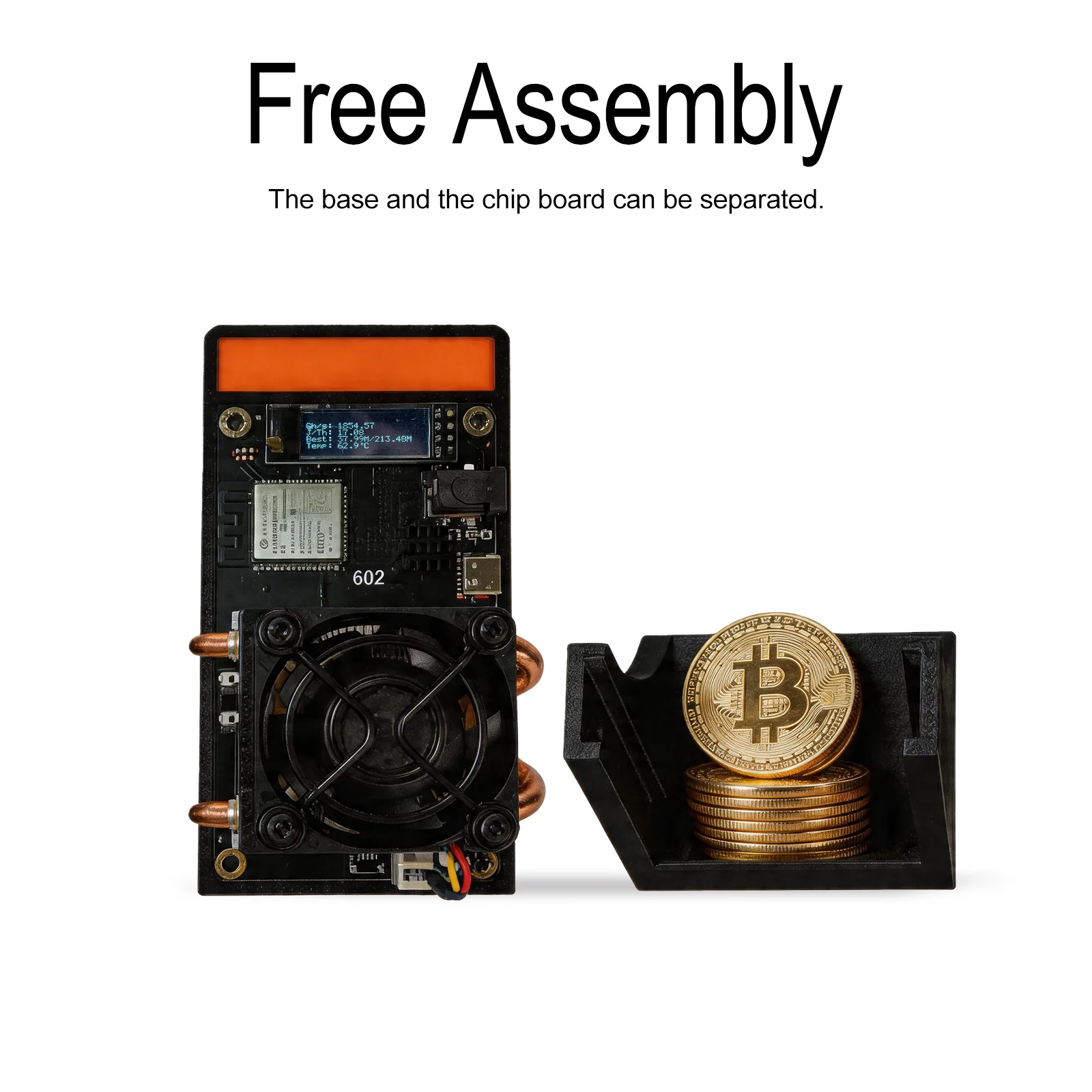 Gamma 601/602 Bitcoin Miner mit 1,7~2 Th/s Hashrate - Open-Source BM1370 ASIC Board - 35W Niedrigenergieverbrauch & WLAN-Setup