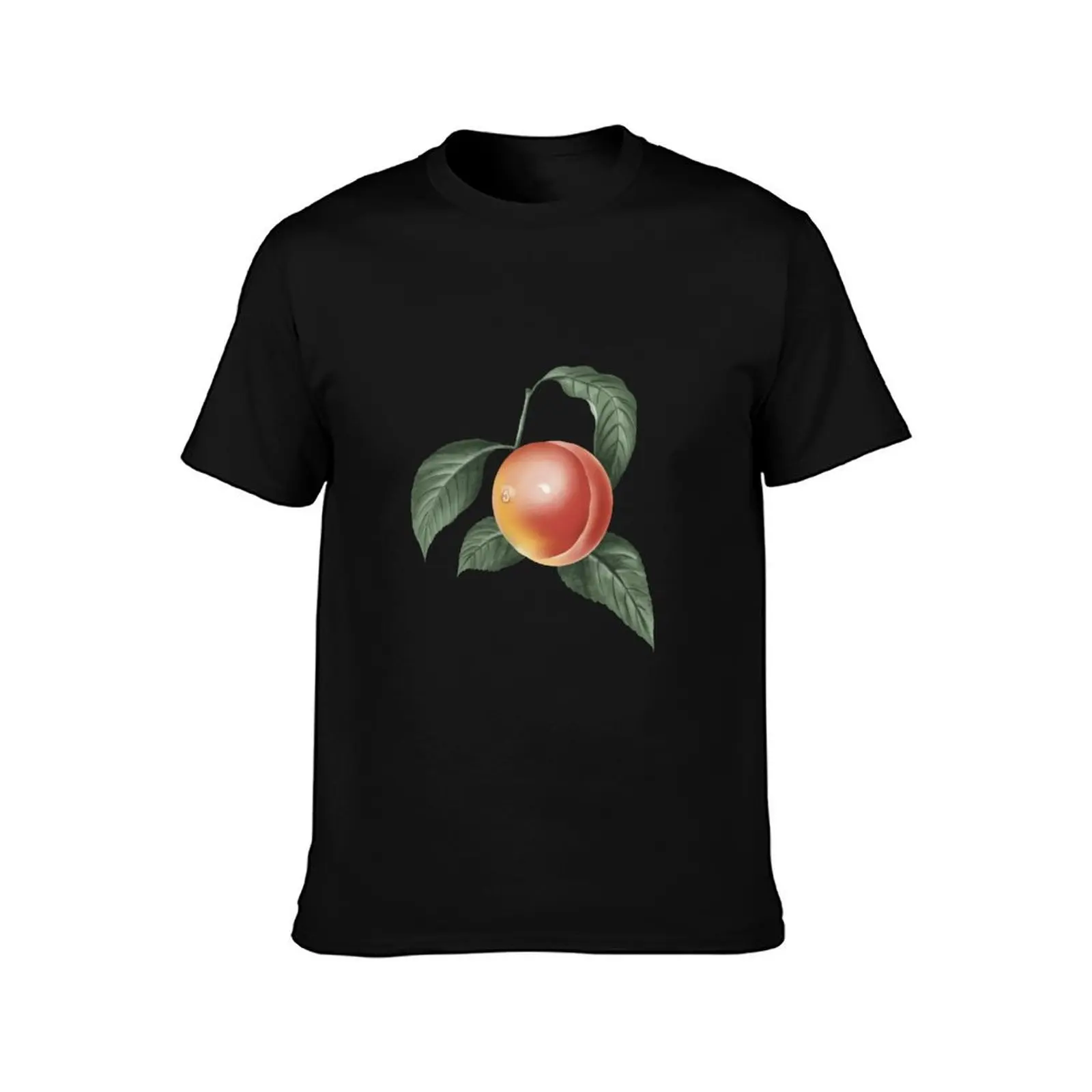 Peach Fruit - Realistic Fruit T-Shirt Summer Casual Cotton Tee Oversized Streetwear Tops Vintage Graphic Print 100% Cotton
