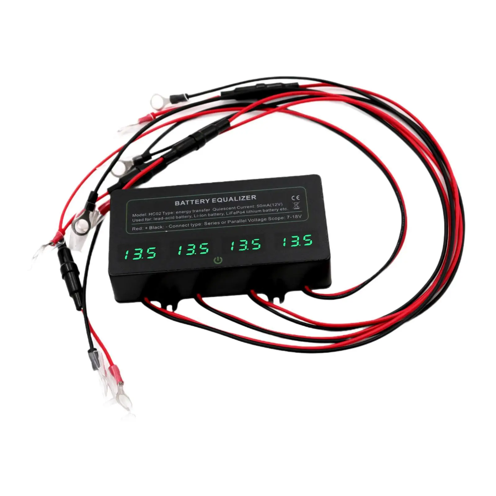 HC02 Equalizer Voltage Regulator Balancer Fittings Device Connected Parallel Series Multifunction 4×12V 48V Voltage Balancer