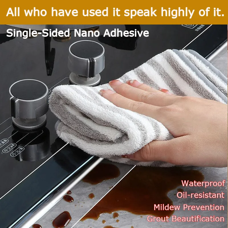 Single-sided Nano Strong Adhesive Tape with Silicone Protective Anti-collision Strip, Widened and Thickened Soft Transparent Tap