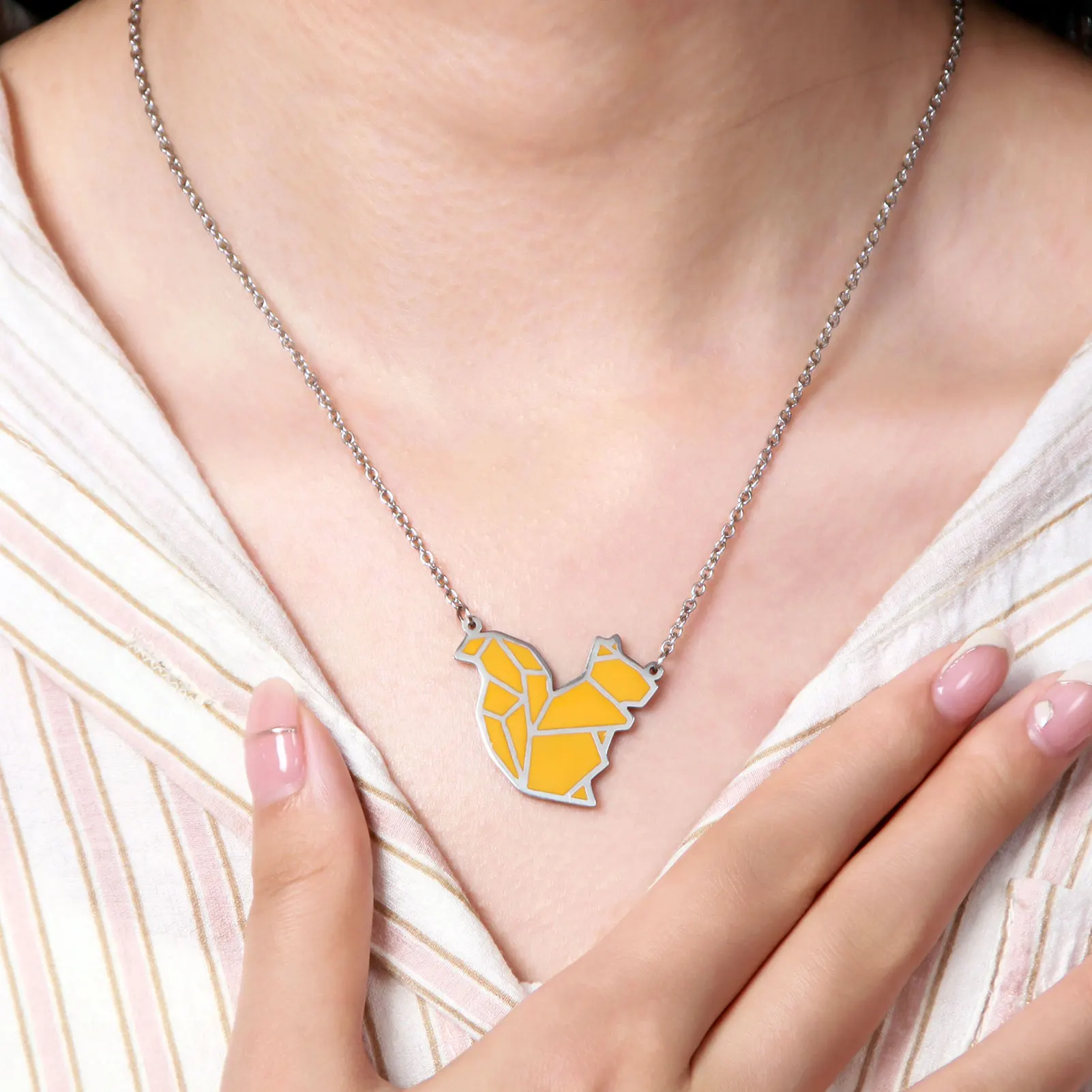 Stainless Steel Squirrel Necklace Earring Set Fashion Cute Blue Koala Necklace Earrings Valentine's Day Gift Jewelry Accessories
