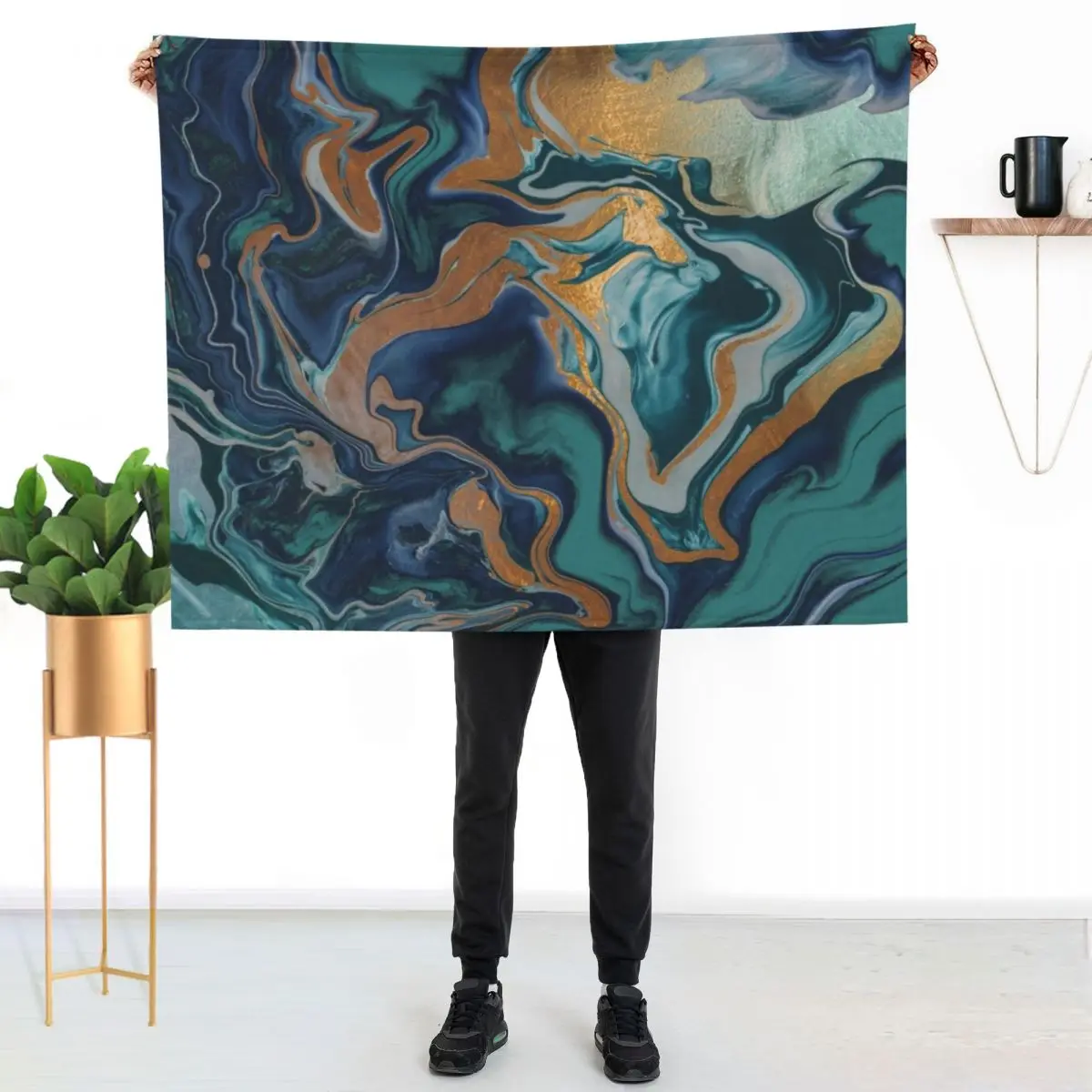 DRAMAQUEEN MARBLE GREEN by Monika Strigel Throw Blanket Reusable Durable Soft Blanket for All Seasons
