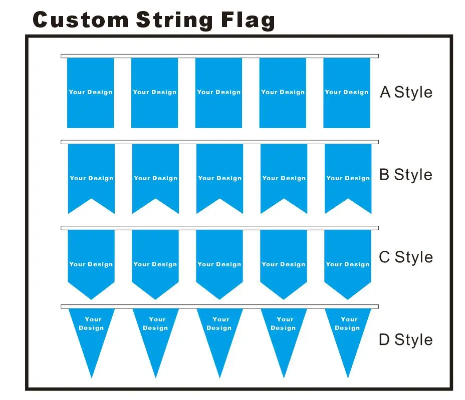 KAFNIK Customizable String Flags 14x21cm/20x30cm/30x45cm with Your Logo And Design for Bar Party Decoration