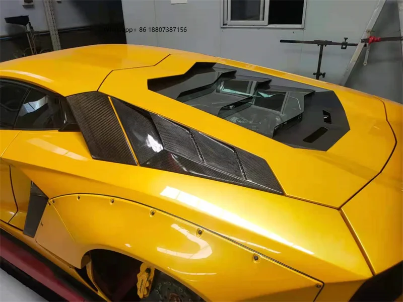 

forLamborghini Aventador LP700 LP720 LP750 Carbon Fiber A-style Mesh Rear Engine Vent Body Kit