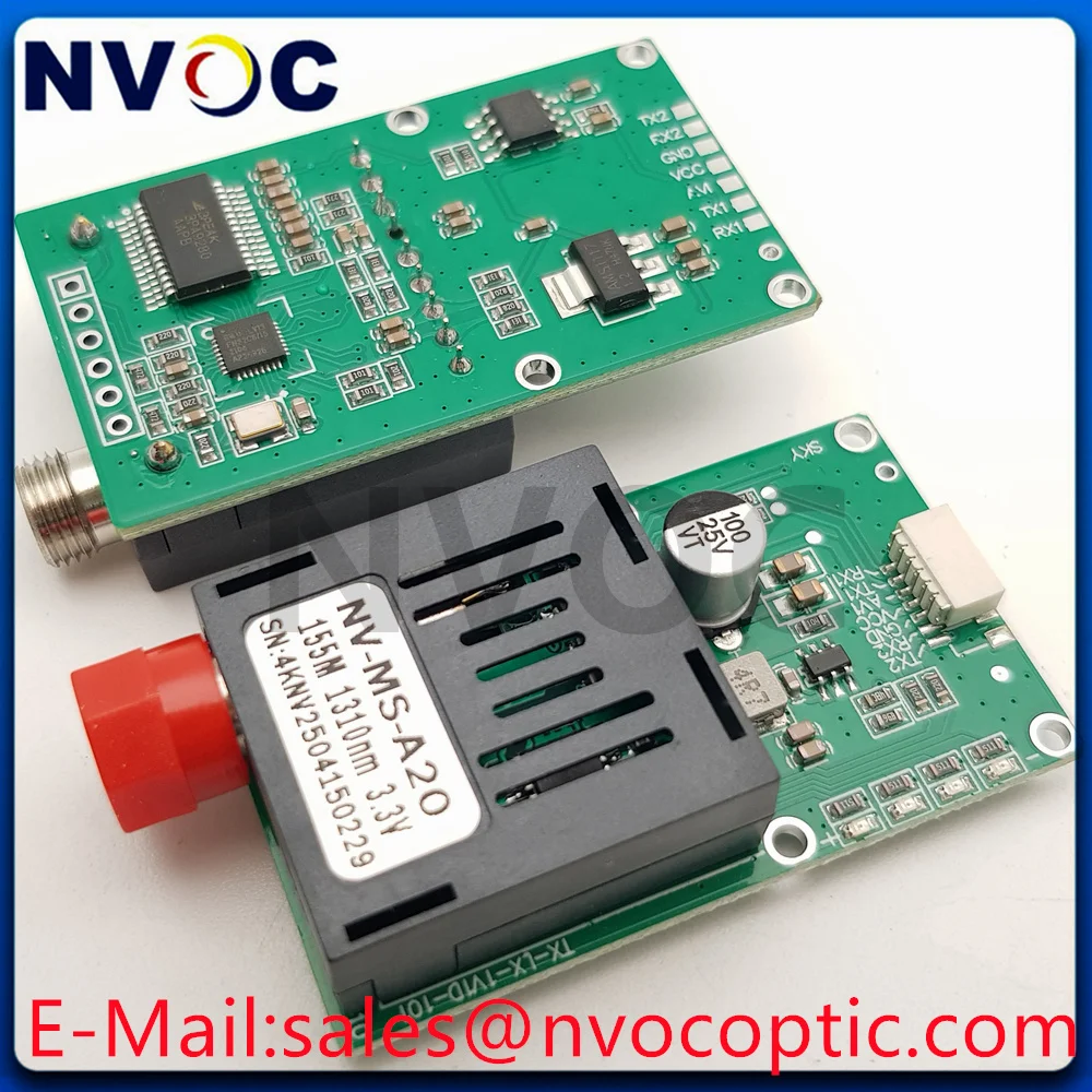 DC 5.5-26V 1Ch TTL Optical Transceiver Module For Drone With 1Ch Anolog Video SM 1310 1550nm FC 20KM RX/TX/AV/VCC/GND Interface