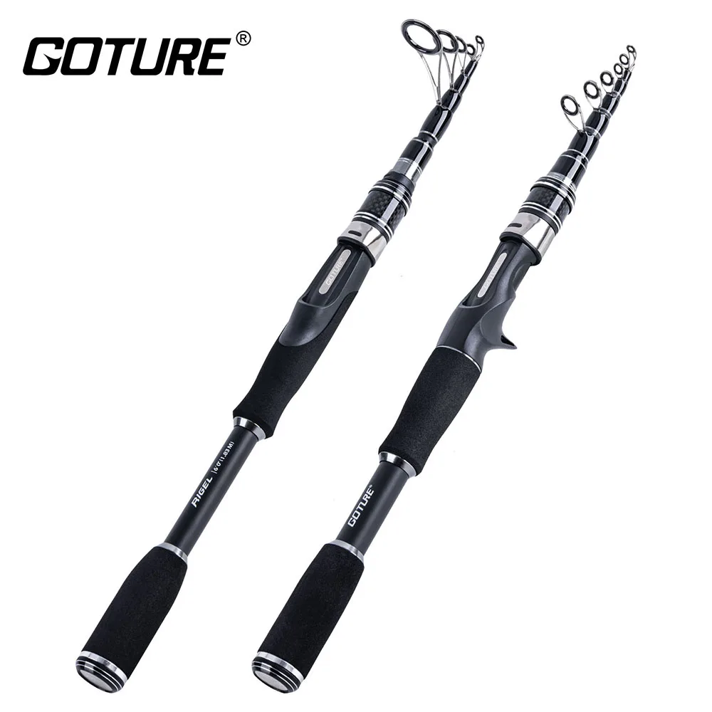 

Goture RIGEL Telescopic Fishing Rod 1.8-2.7m Carbon Fiber Spinning Casting Lure Fishing Rod M Power for Carp Bass Trout Tackle