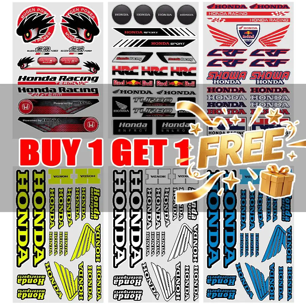 FOR HONDA HRC Universal Multi-Purpose Reflective Waterproof Stickers Scratch Conceal For Auto Bike Helmet Mug Fridge Decoration