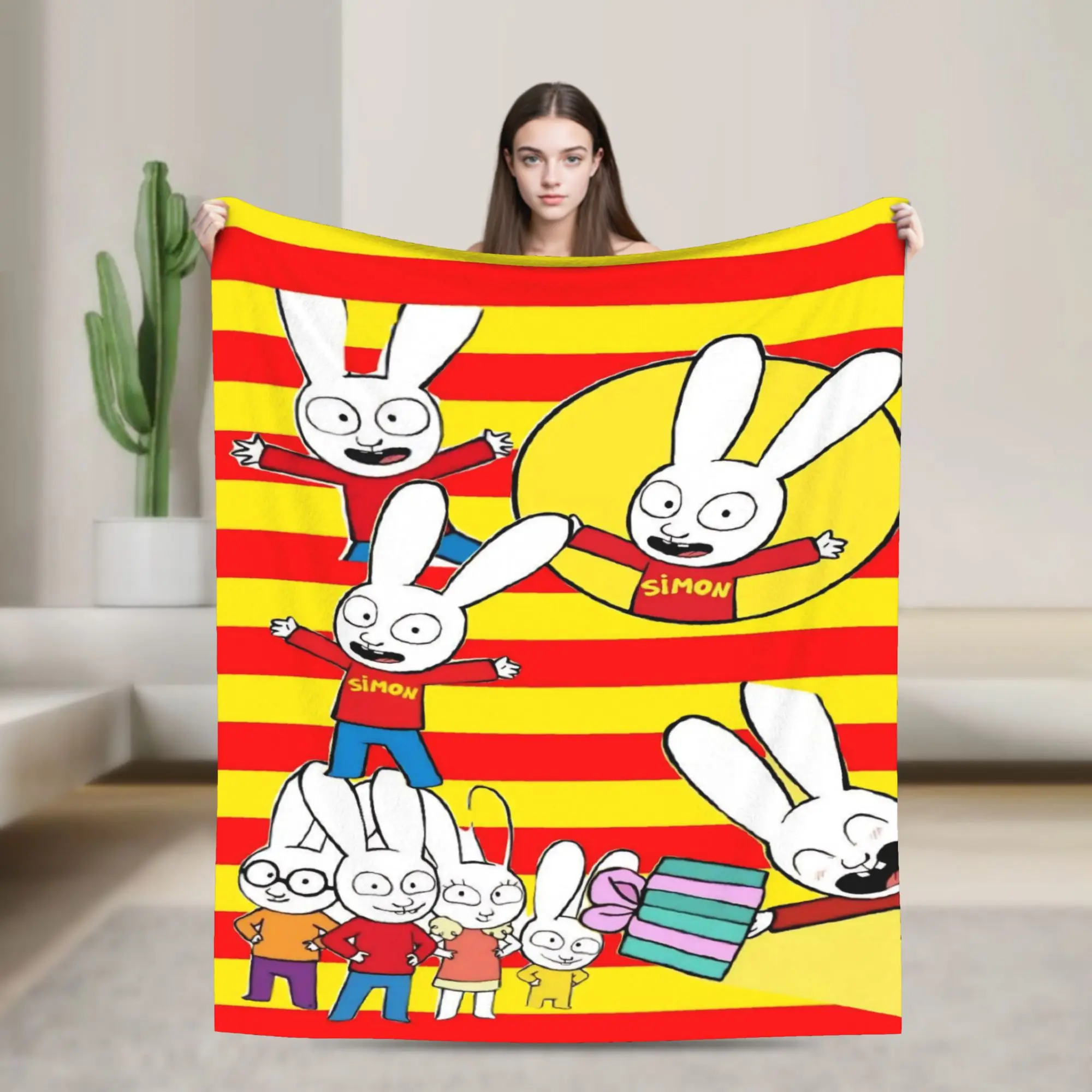 Simon Super Rabbit Blanket Lightweight Thin Fleece Comfort Gift  Throw Blanket Quilt
